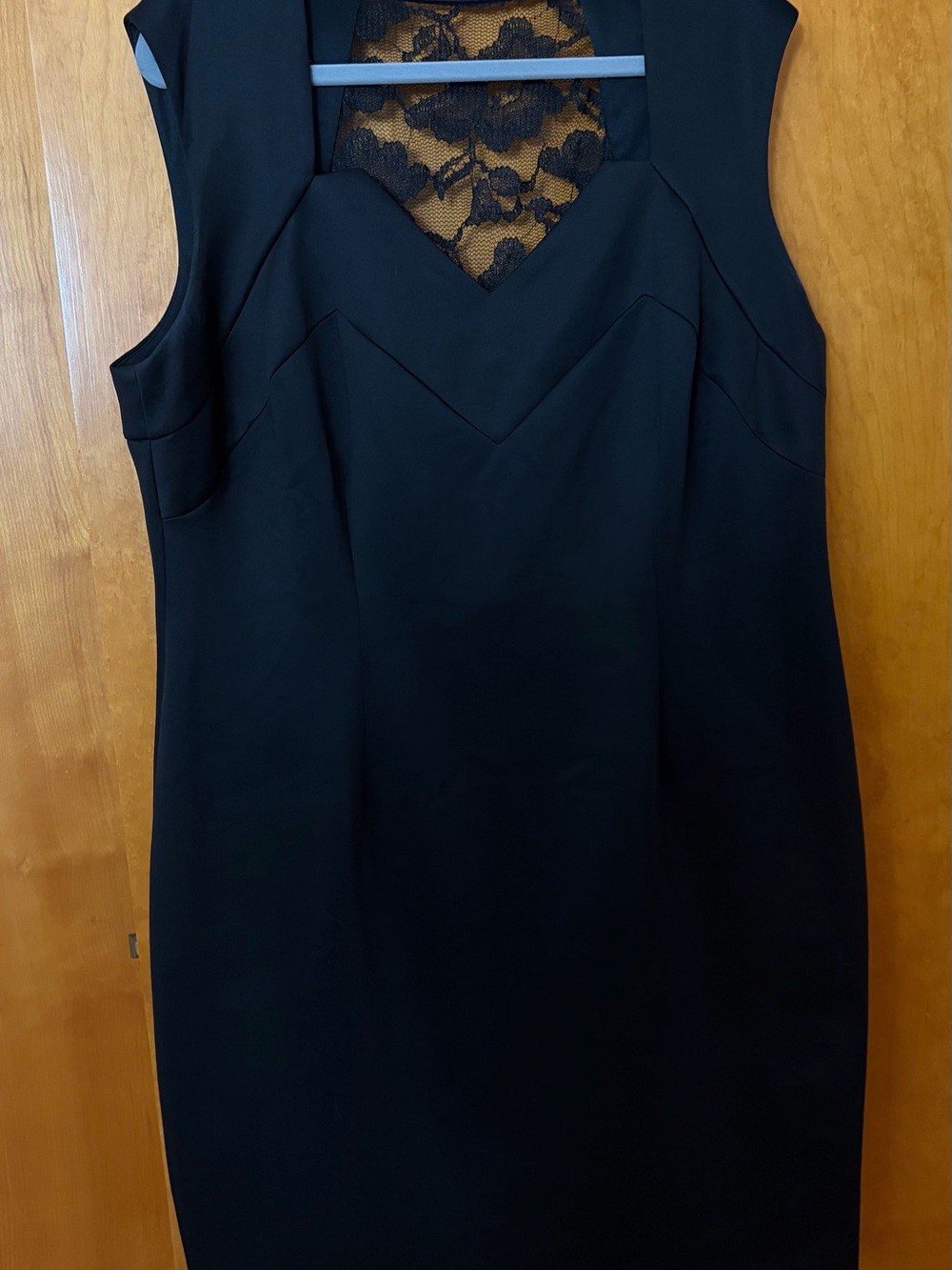 Dress Barn Elegant Black Lace-Back Sheath Dress
